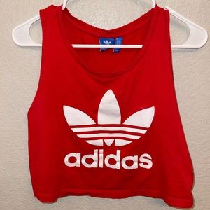 Red Adidas Racerback Crop Top